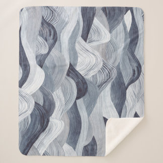 Cobertor Sherpa Indigo Watercolor Wave Sem Vista