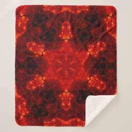 Cobertor Sherpa Inferno Nexus - Arte Caleidoscópica Fiery