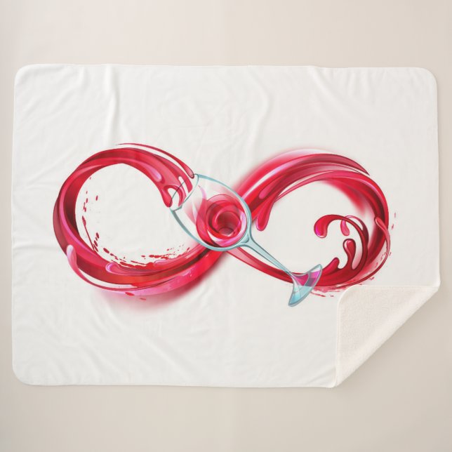 Cobertor Sherpa Infinidade com vinho tinto (Frente (Horizontal))