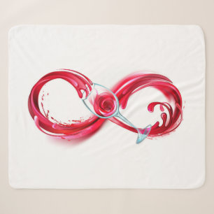 Cobertor Sherpa Infinidade com vinho tinto