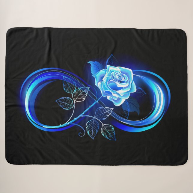 Cobertor Sherpa Infinito brilhante com rosa azul (Frente (Horizontal))