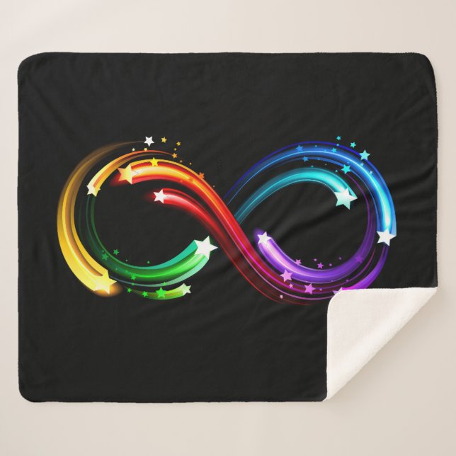 Cobertor Sherpa Infinity symbol of rainbow comets (Frente (Horizontal))