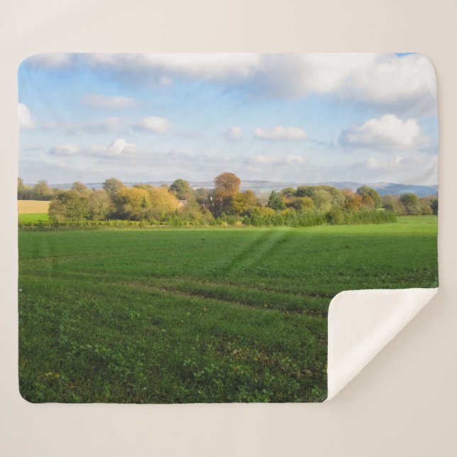 Cobertor Sherpa Inglês Autumn Countryside - Personalizado (Frente (Horizontal))