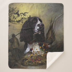 Cobertor Sherpa Inglês Springer Spaniel com faisão