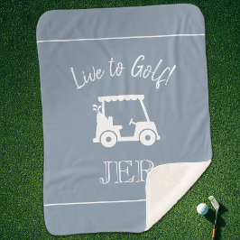Cobertor Sherpa Iniciais de Monograma de Golfe Cute Golf Cart Dust
