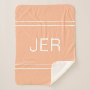 Cobertor Sherpa Inicial clássica personalizada com monograma moder