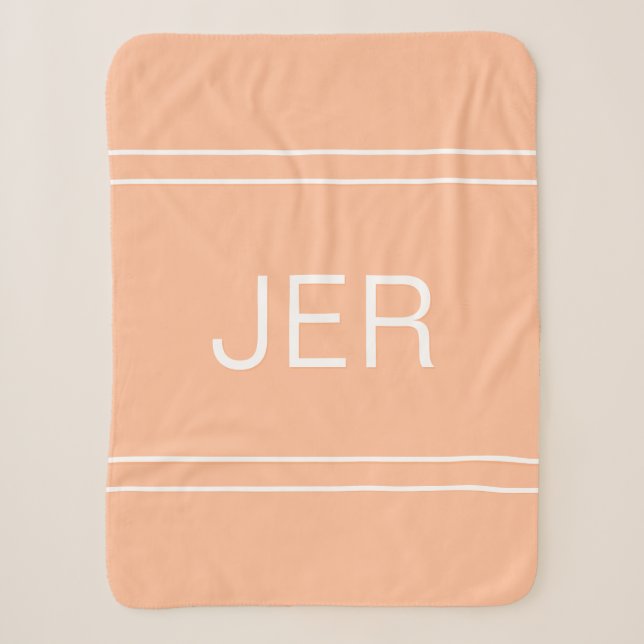 Cobertor Sherpa Inicial clássica personalizada com monograma moder (Frente)