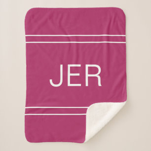 Cobertor Sherpa Inicial Letras Personalizadas Modernas Rosa Para E