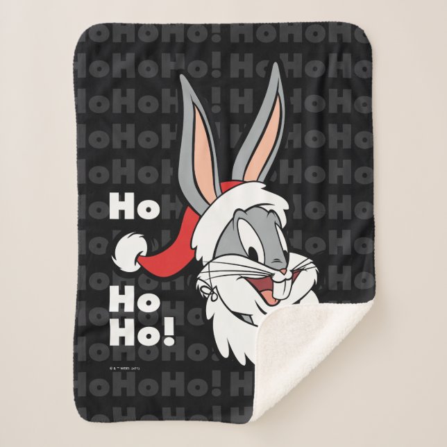 Cobertor Sherpa INSETOS BUNNY™ Papais noeis "Ho Ho Ho!" (Frente)