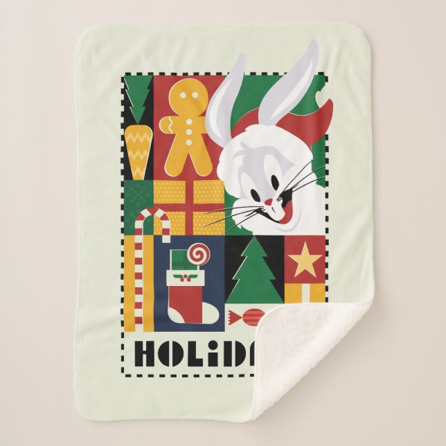 Cobertor Sherpa INSETOS LOONEY™  BUNNY™ Feriados Crachá (Frente)