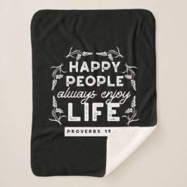 Cobertor Sherpa Inspirational Christian Quote from Proverbs 15:15