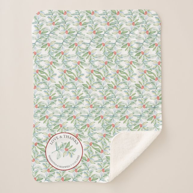 Cobertor Sherpa Invólucro para Casamentos no inverno Convidados (Frente)