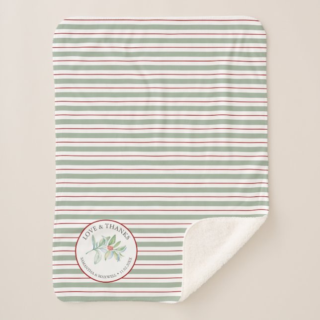 Cobertor Sherpa Invólucro para Casamentos no inverno Convidados (Frente)