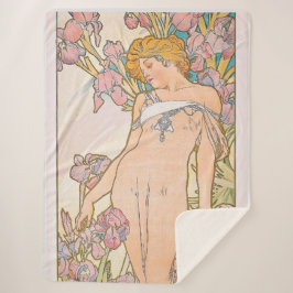 Cobertor Sherpa Iris (1897) apresentada por Alphonse Mucha