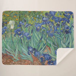 Cobertor Sherpa Íris, Pintura a Óleo Floral, Vincent Van Gogh
