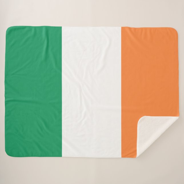 Cobertor Sherpa Irish Flag (República da Irlanda) (ROI) (Eire) (Frente (Horizontal))