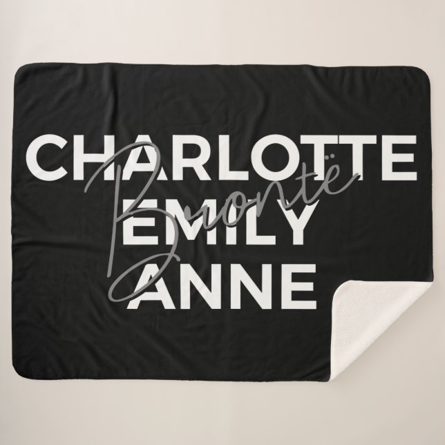 Cobertor Sherpa Irmãs Brontë II - Charlotte & Emily & Anne (Frente (Horizontal))