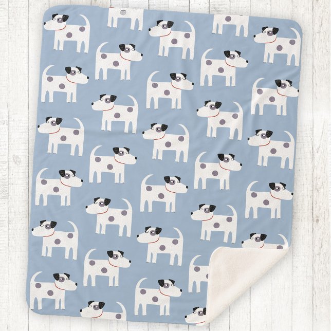 Cobertor Sherpa Jack Russell Parson Terrier Dog Pattern (Jack Russell Terrier Dog fun fleece blanket)
