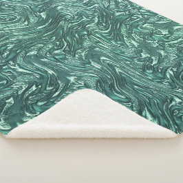 Cobertor Sherpa Jade texturizada e tons verdes cianis