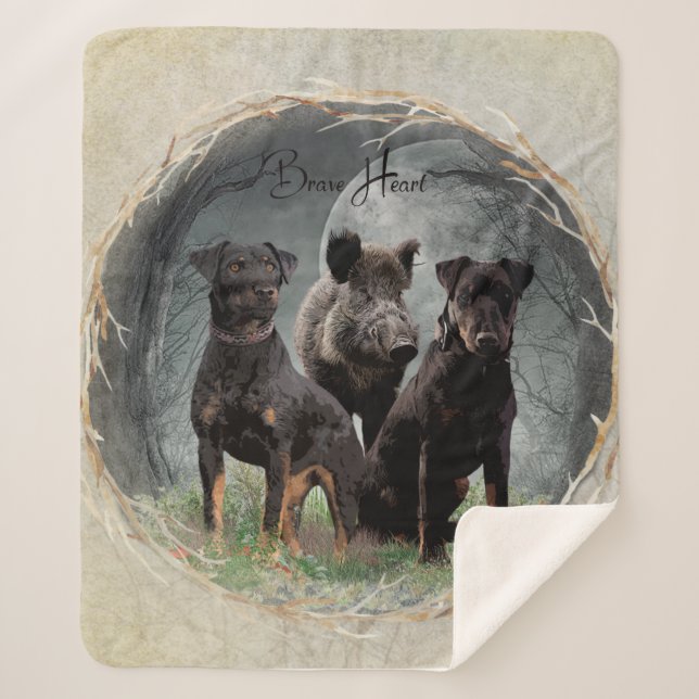 Cobertor Sherpa Jagdterrier, brava tapeçaria cardíaca poster acríl (Frente)