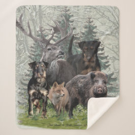 Cobertor Sherpa Jagdterrier Sticker Fleece Travesseiro exterior