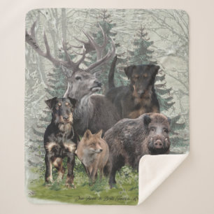 Cobertor Sherpa Jagdterrier Sticker Fleece Travesseiro exterior