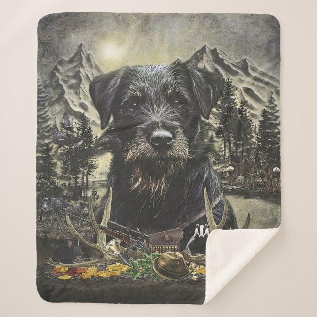 Cobertor Sherpa Jagdterrier - versátil cão caçador (Frente)