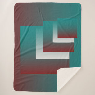 Cobertor Sherpa Janelas em branco teal burgundy