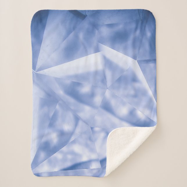 Cobertor Sherpa Jaqueta de terno branco e azul (Frente)