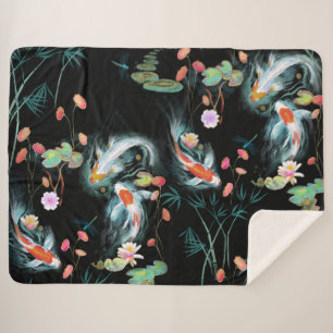 Cobertor Sherpa Jardim d'água japonês Sherpa Blanket
