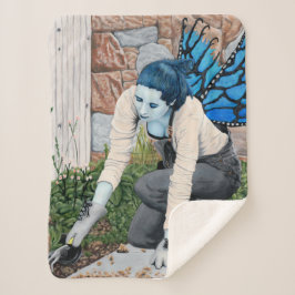 Cobertor Sherpa Jardim das Fadas Escuras Fantasia Art Blanket