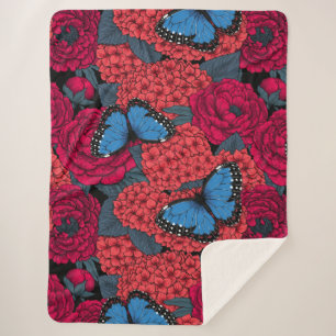 Cobertor Sherpa Jardim de foz azul