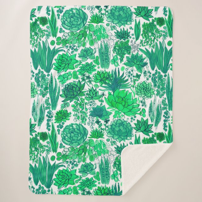 Cobertor Sherpa Jardim de Sucultura (Frente)