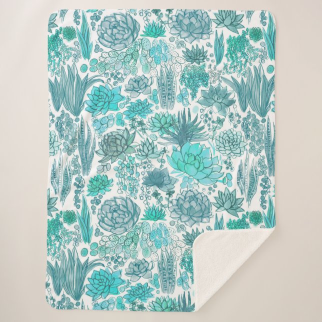 Cobertor Sherpa Jardim de Sucultura (Frente)