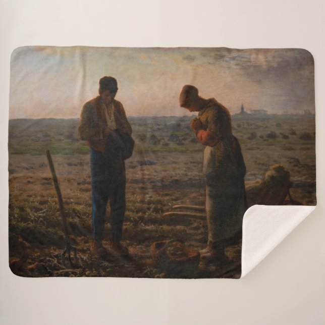 Cobertor Sherpa Jean-Francois Millet - Angelus (Frente (Horizontal))