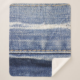 Cobertor Sherpa Jeans fundo de textura.