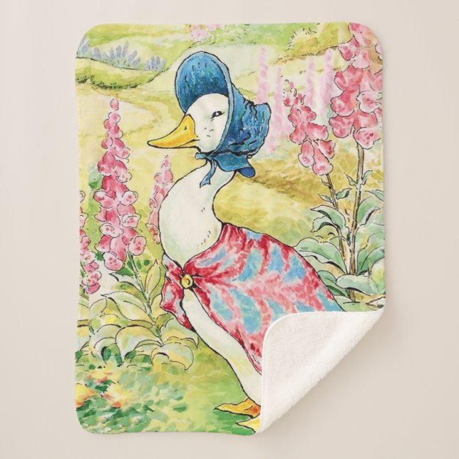Cobertor Sherpa "Jemima Puddle Duck" por Beatrix Potter (Frente)