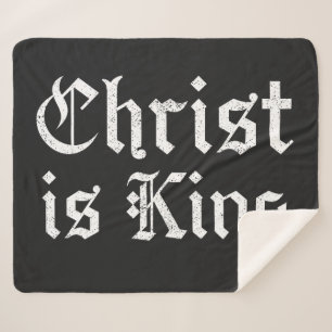 Cobertor Sherpa Jesus Cristo é Rei Arte Grunge Gothic Blackletter