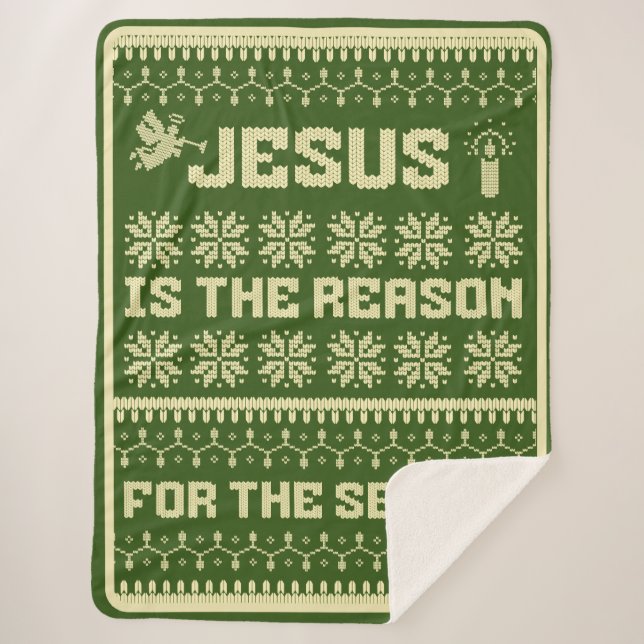 Cobertor Sherpa Jesus É A Razão Para A Época Sherpa Blanket (Frente)