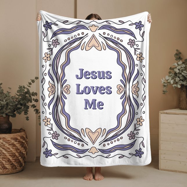 Cobertor Sherpa Jesus Loves Me Sherpa Blanket Christian Gift  (Criador carregado)