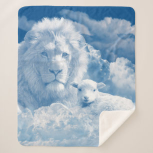 COBERTOR SHERPA JESUS O LAMB E JESUS O LÍON