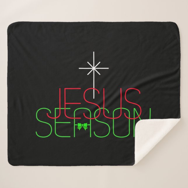 Cobertor Sherpa Jesus Season (Frente (Horizontal))