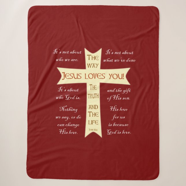 Cobertor Sherpa Jesus Sherpa Blanket - Vermelho (Frente)