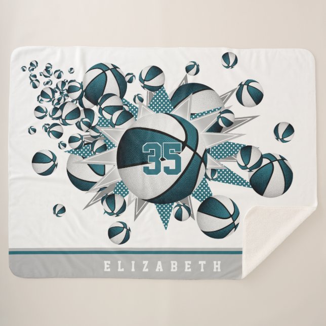 Cobertor Sherpa jogada de basquete de estrela esportiva de teatros (Frente (Horizontal))