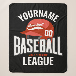 Cobertor Sherpa Jogador de Beisebol Personalizado NOME Equipe Camp