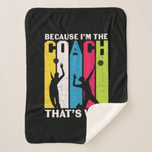 Cobertor Sherpa Jogador de Volei   Porque Eu Sou O Treinador