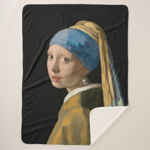 Cobertor Sherpa Johannes Vermeer - Rapariga com um Ouriço de Pér