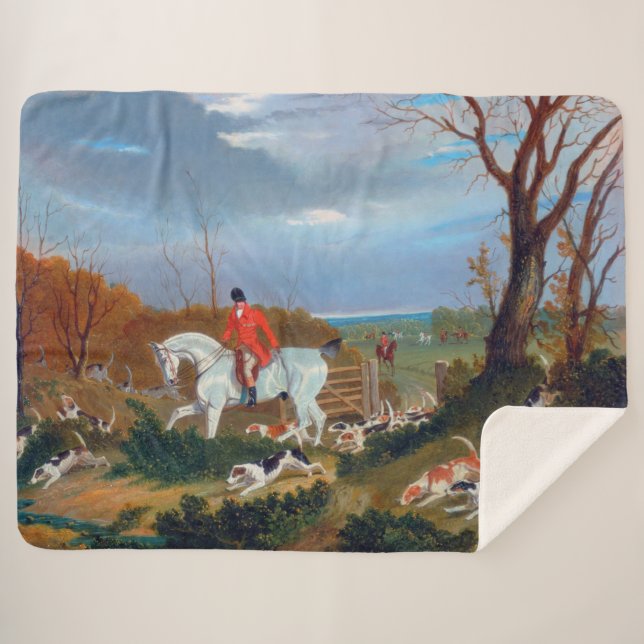 Cobertor Sherpa John Frederick Herring The Suffolk Hunt 1833 (Frente (Horizontal))