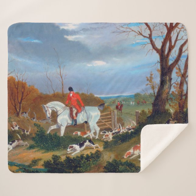 Cobertor Sherpa John Frederick Herring The Suffolk Hunt 1833 (Frente (Horizontal))