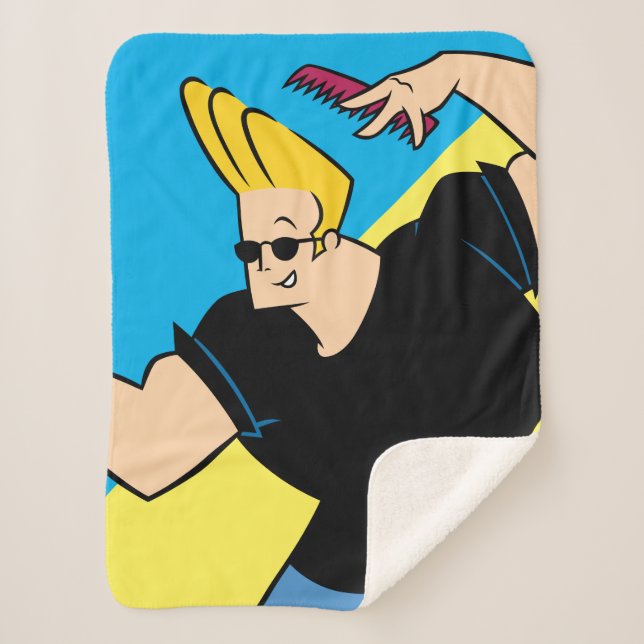 Cobertor Sherpa Johnny Bravo Combing Hair (Frente)